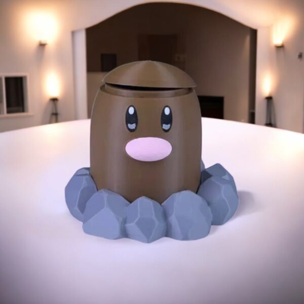 Diglett Container 3D Printed Model - Pokemon Game Collectible Figurine fan art desk pet