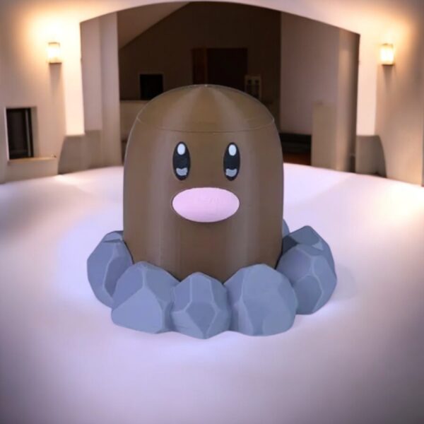 Diglett Container 3D Printed Model - Pokemon Game Collectible Figurine fan art desk pet