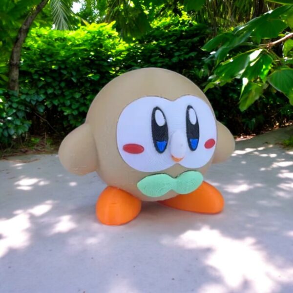 Rowlet kirby 3D Printed Model - Kirby Game Collectible Figurine fan art desk pet