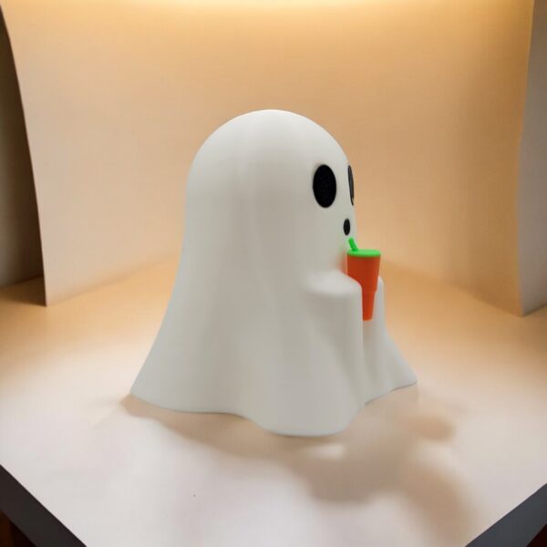 Ghost with Tumbler 3D Printed Model - Halloween Game Collectible Figurine fan art desk pet