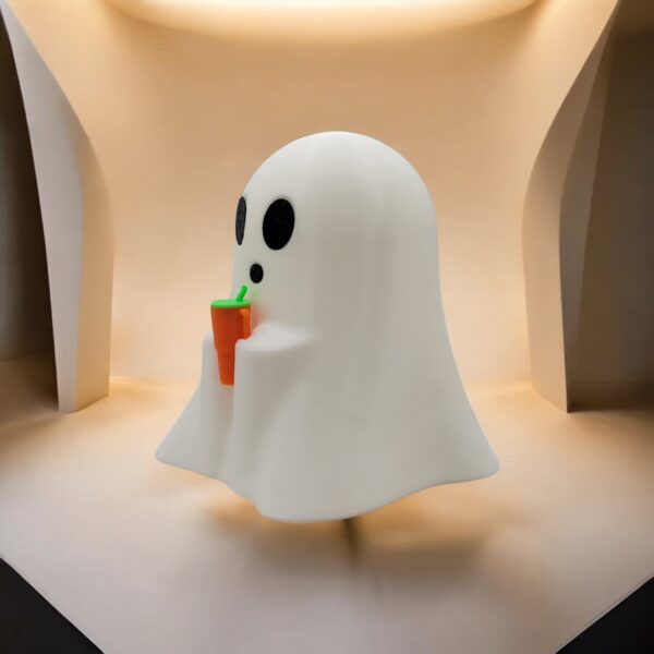 Ghost with Tumbler 3D Printed Model - Halloween Game Collectible Figurine fan art desk pet