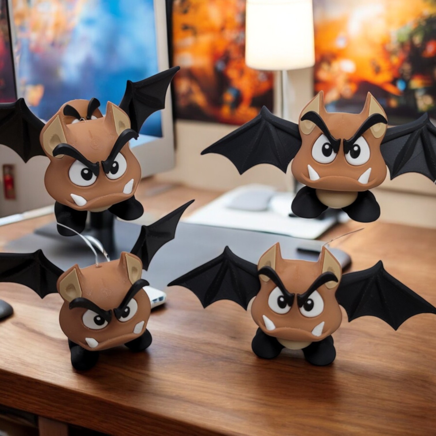 Goomba Bat 3D Print – Super Mario Flying Enemy Figure