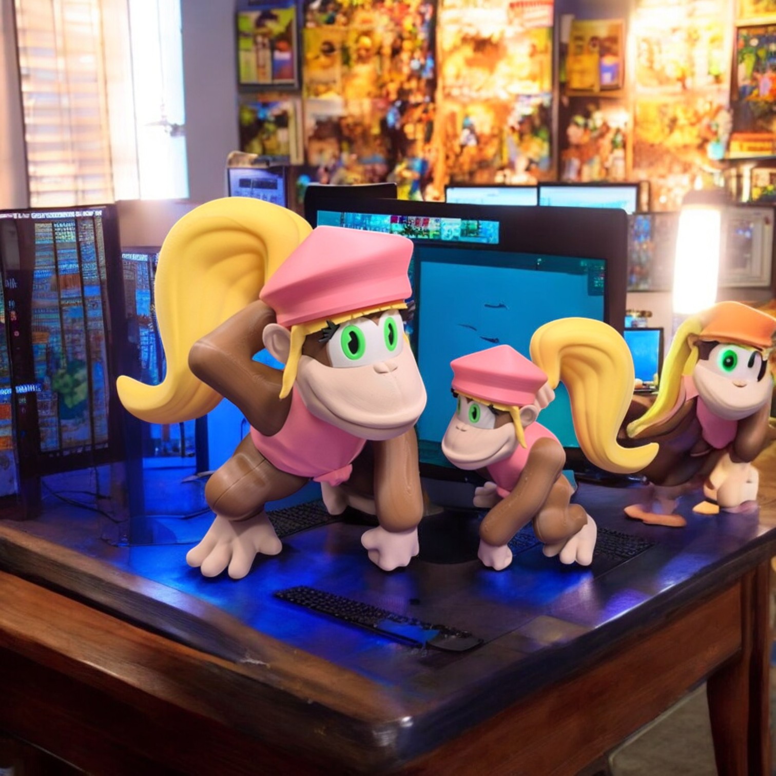 Dixie Kong 3D Print – Donkey Kong Country Figure Desk Collectible