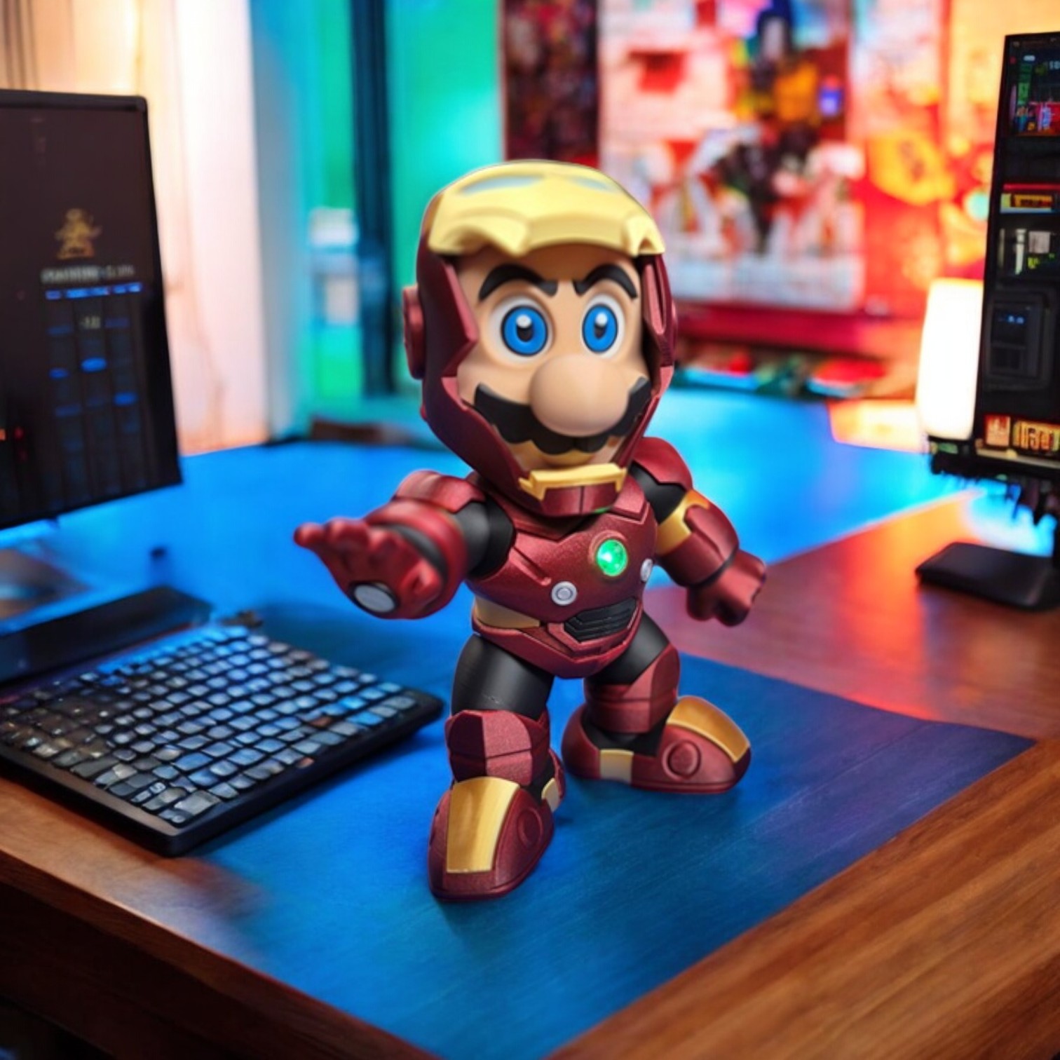 Iron Mini Man 3D Print – Super Mario Marvel Mashup Figure